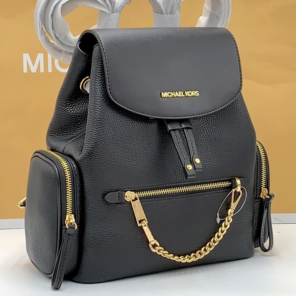 MICHAEL KORS
Jet Set Medium CHAIN Pebbled Leather Backpack BLACK COLOR - Picture 2 of 16